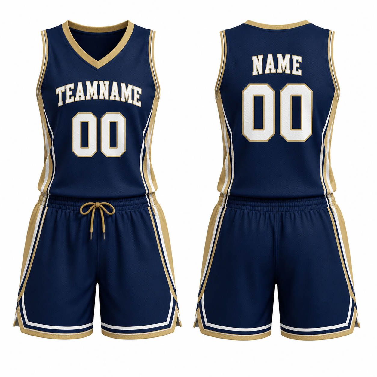 Damen Basketball Set Navy Gold