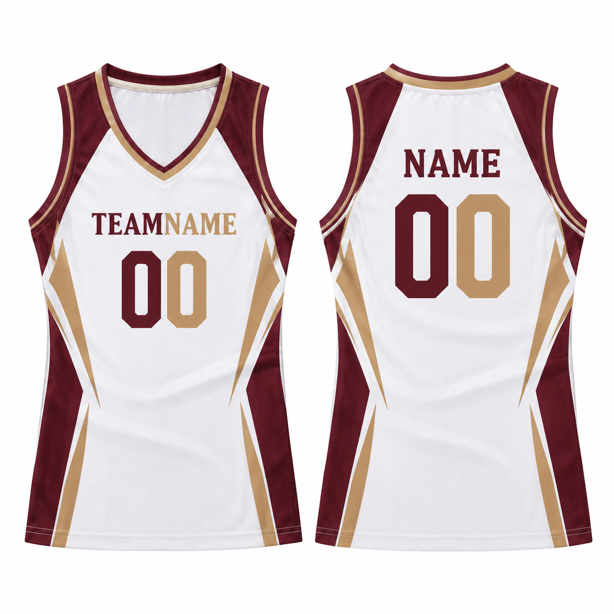 Damen Basketball Tanktop Gold Maroon