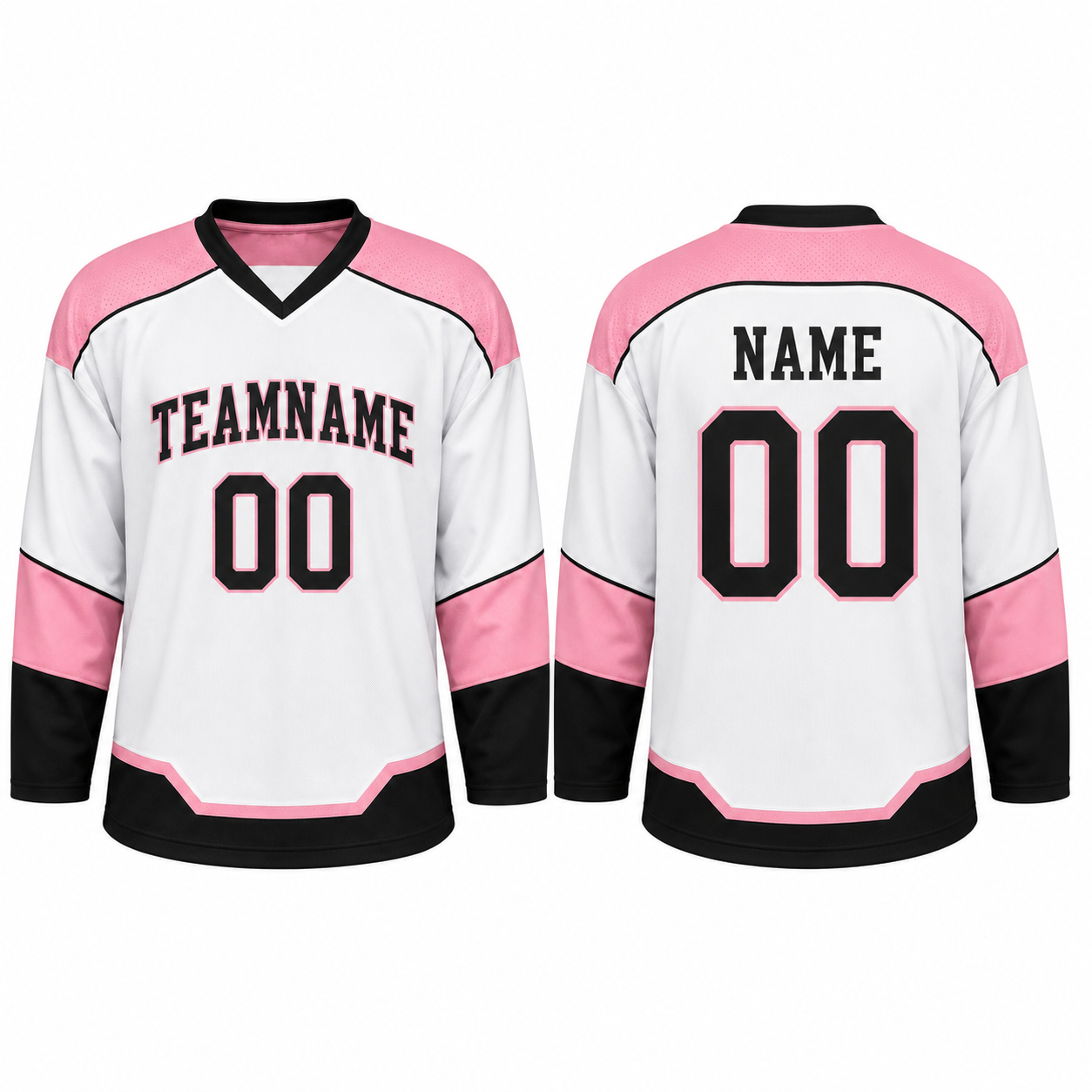 Eishockey Trikot Langarm in Pink und Schwarz