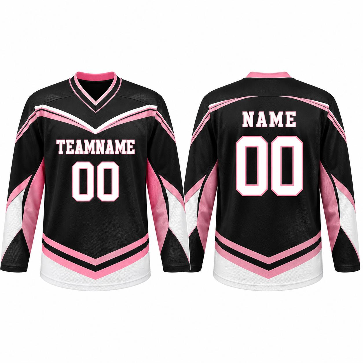 Eishockey Trikot langarm Schwarz Pink Eishockey Trikot langarm Schwarz Pink