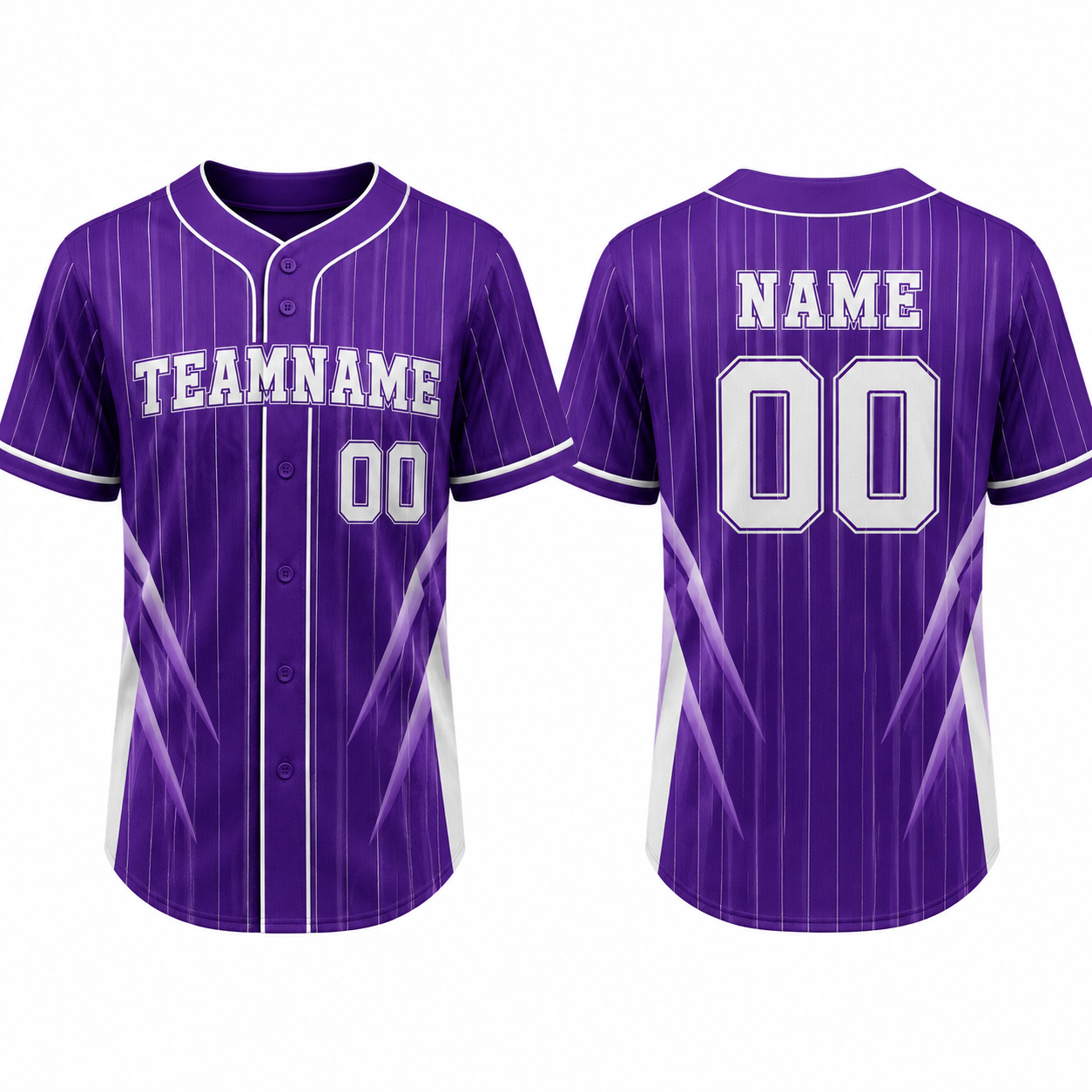 Baseball-Trikot mit Streifen in Lila und Weiß